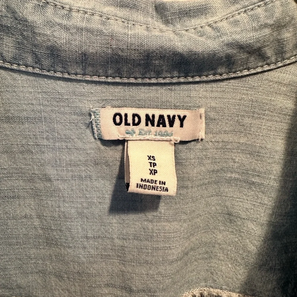 Old Navy Light Blue Denim Shirt Dress - Picture 2 of 4